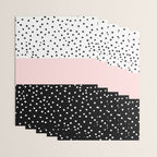 Pink white black watercolor polka dots Wrapping Paper Gallery Image 3
