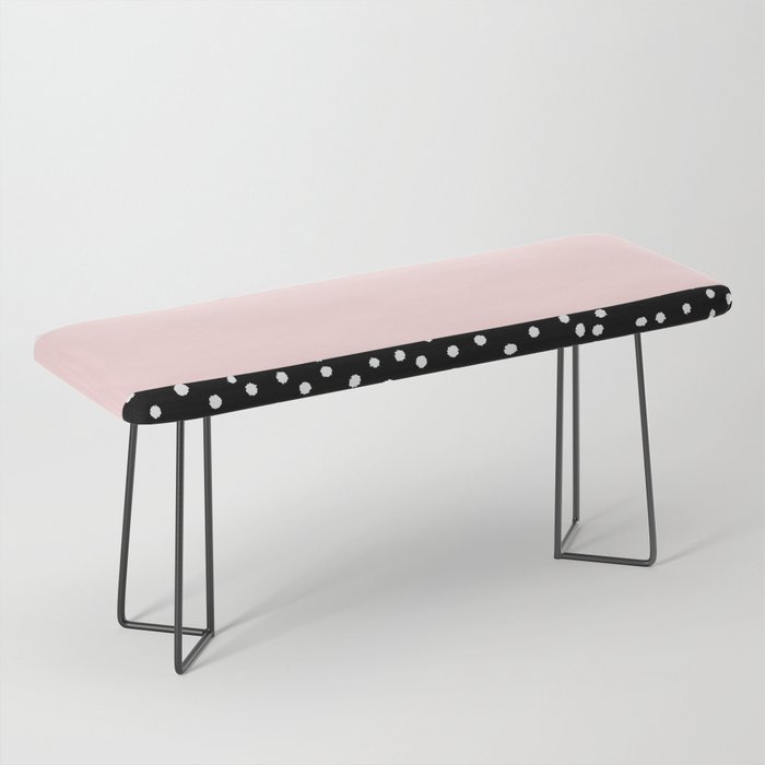 Pink white black watercolor polka dots Bench Gallery Image 1