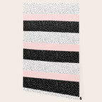 Pink white black watercolor polka dots Wallpaper Gallery Image 2