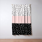Pink white black watercolor polka dots Window Curtain Gallery Image 3