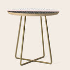 Pink white black watercolor polka dots Side Table Gallery Image 1