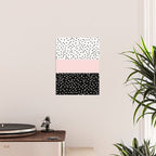 Pink white black watercolor polka dots Poster Gallery Image 2