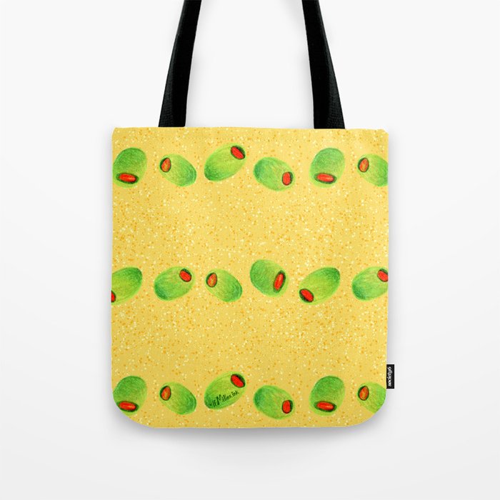 Olive Snack in Green & Yellow Tote Bag Gallery Image 1