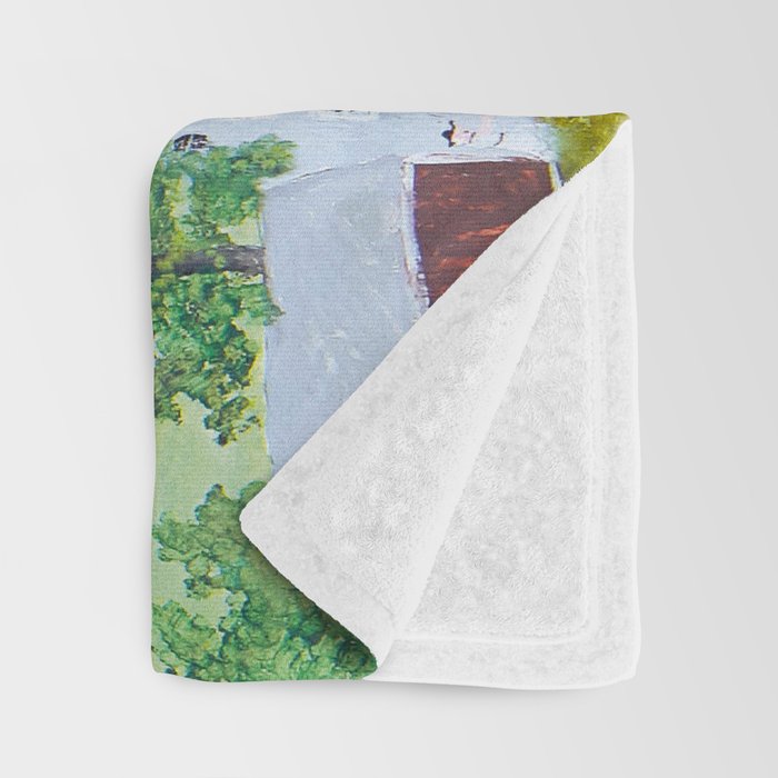 Anna Mary Robertson 'Grandma' Moses Mountains American Folk Art Throw Blanket Gallery Image 3