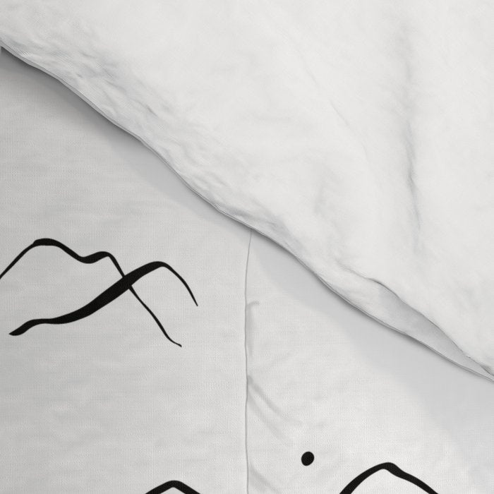 Black and white mountain landscape pattern Comforter Gallery Image 4