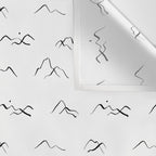 Black and white mountain landscape pattern Wall Tapestry Gallery Image 3