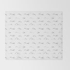 Black and white mountain landscape pattern Throw Blanket Gallery Image 2