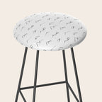 Black and white mountain landscape pattern Stool Gallery Image 2