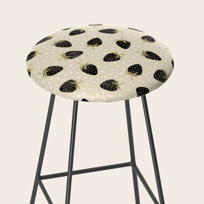 Sweet Strawberries - black, moss, cream, and white Stool Gallery Image 2