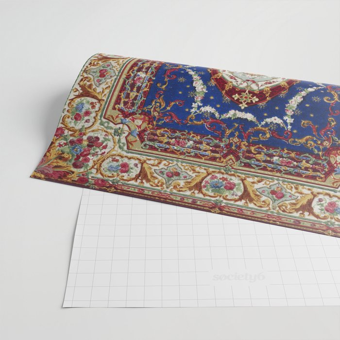 Wonderfully Detailed Persian Rug Oriental Victorian Style Carpet Design Wrapping Paper Gallery Image 2