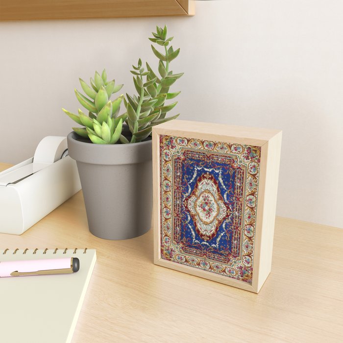Wonderfully Detailed Persian Rug Oriental Victorian Style Carpet Design Mini Art Print Gallery Image 2