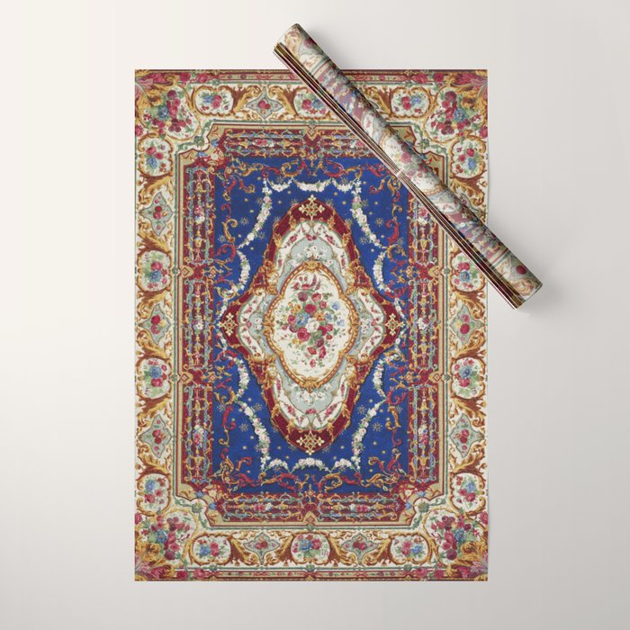 Wonderfully Detailed Persian Rug Oriental Victorian Style Carpet Design Wrapping Paper Gallery Image 1