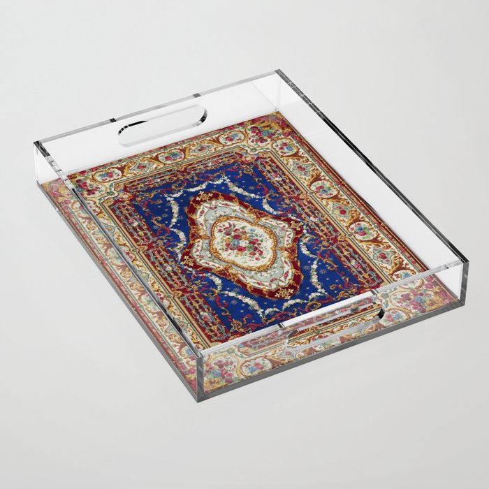 Wonderfully Detailed Persian Rug Oriental Victorian Style Carpet Design Acrylic Tray Gallery Image 1