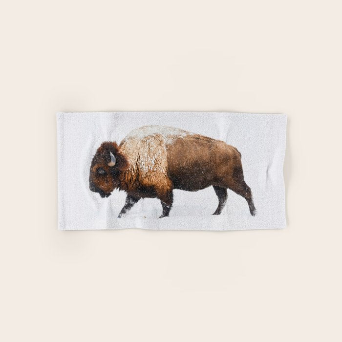 Buffalo In The Snow Bath Towel Gallery Image 1