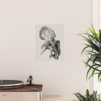 Dinosaur Skeleton Ink Pen Illustration Triceratops Poster Gallery Image 2