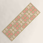Art Nouveau Bohemian Peach Floral Botanical Yoga Mat Gallery Image 1