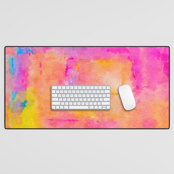 Be A Rainbow In Someone's Cloud | Modern Bohemian Watercolor Painting Optimism Positivity Good Vibes Desk Mat Gallery Image 1