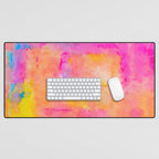 Be A Rainbow In Someone's Cloud | Modern Bohemian Watercolor Painting Optimism Positivity Good Vibes Desk Mat Gallery Image 1