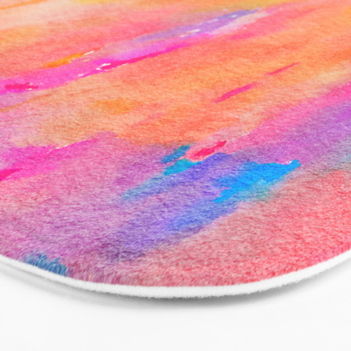 Be A Rainbow In Someone's Cloud | Modern Bohemian Watercolor Painting Optimism Positivity Good Vibes Bath Mat Gallery Image 3