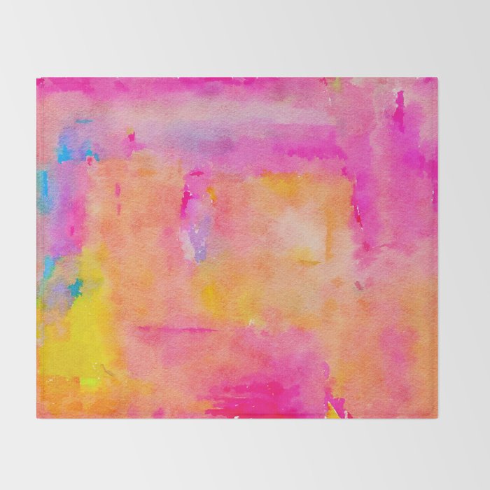 Be A Rainbow In Someone's Cloud | Modern Bohemian Watercolor Painting Optimism Positivity Good Vibes Throw Blanket Gallery Image 2