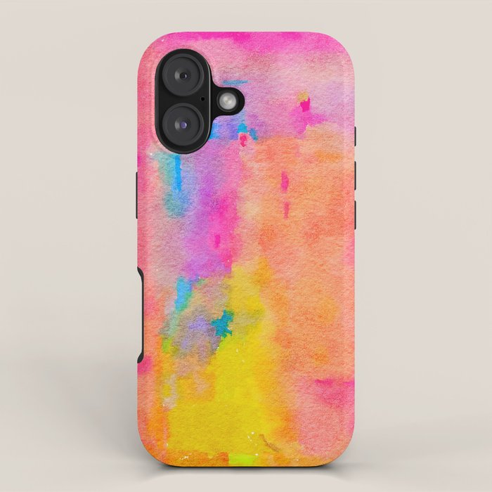 Be A Rainbow In Someone's Cloud | Modern Bohemian Watercolor Painting Optimism Positivity Good Vibes iPhone Case Gallery Image 1
