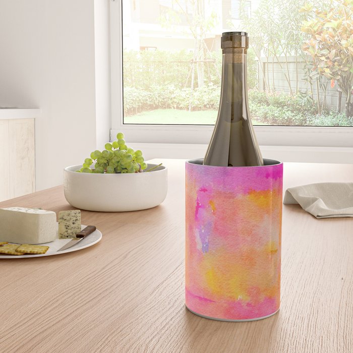 Be A Rainbow In Someone's Cloud | Modern Bohemian Watercolor Painting Optimism Positivity Good Vibes Wine Chiller Gallery Image 4