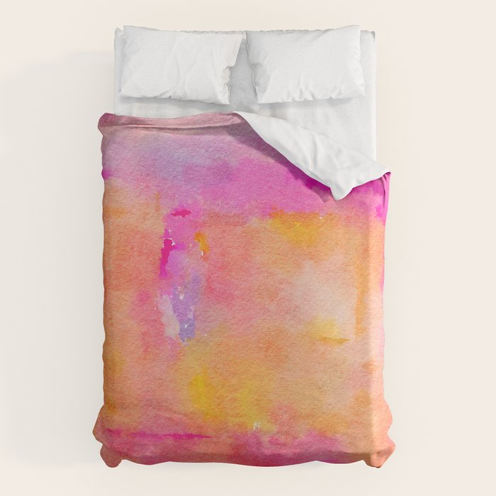 Be A Rainbow In Someone's Cloud | Modern Bohemian Watercolor Painting Optimism Positivity Good Vibes Duvet Cover Gallery Image 6