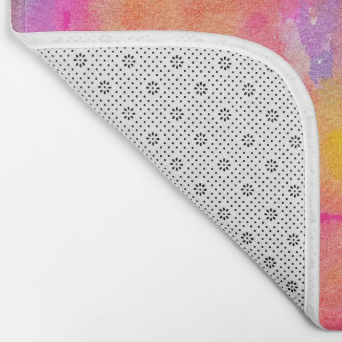 Be A Rainbow In Someone's Cloud | Modern Bohemian Watercolor Painting Optimism Positivity Good Vibes Bath Mat Gallery Image 2