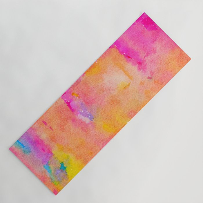 Be A Rainbow In Someone's Cloud | Modern Bohemian Watercolor Painting Optimism Positivity Good Vibes Yoga Mat Gallery Image 1