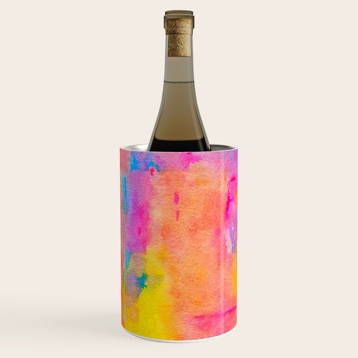 Be A Rainbow In Someone's Cloud | Modern Bohemian Watercolor Painting Optimism Positivity Good Vibes Wine Chiller Gallery Image 2