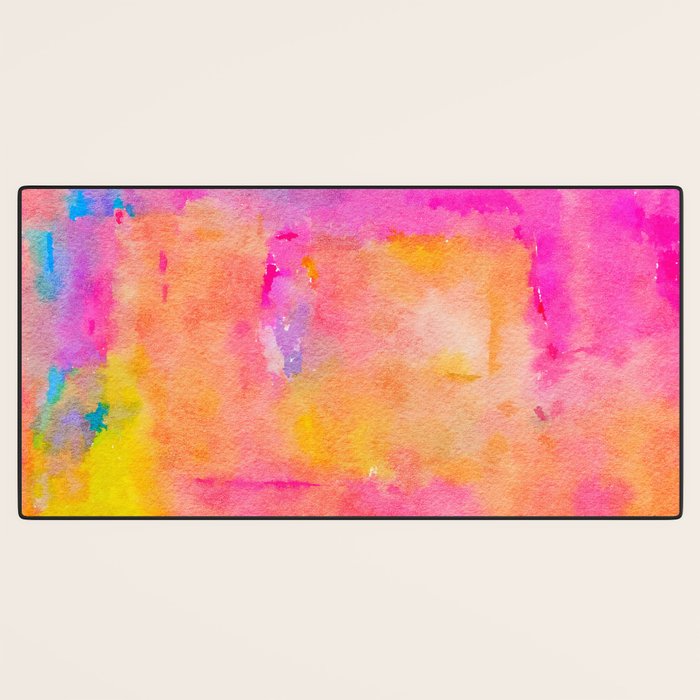 Be A Rainbow In Someone's Cloud | Modern Bohemian Watercolor Painting Optimism Positivity Good Vibes Desk Mat Gallery Image 3