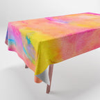 Be A Rainbow In Someone's Cloud | Modern Bohemian Watercolor Painting Optimism Positivity Good Vibes Tablecloth Gallery Image 1