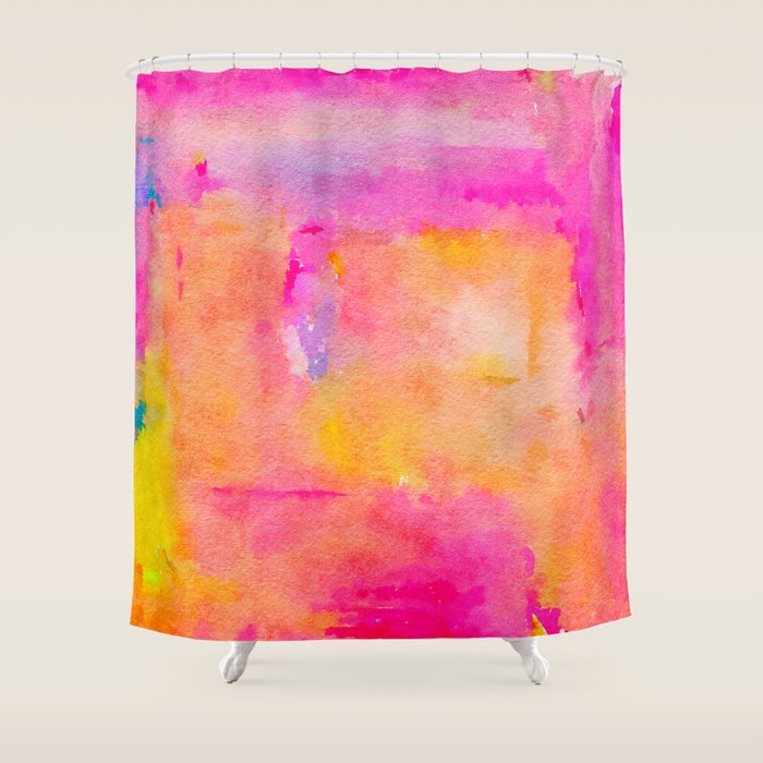Be A Rainbow In Someone's Cloud | Modern Bohemian Watercolor Painting Optimism Positivity Good Vibes Shower Curtain Gallery Image 1