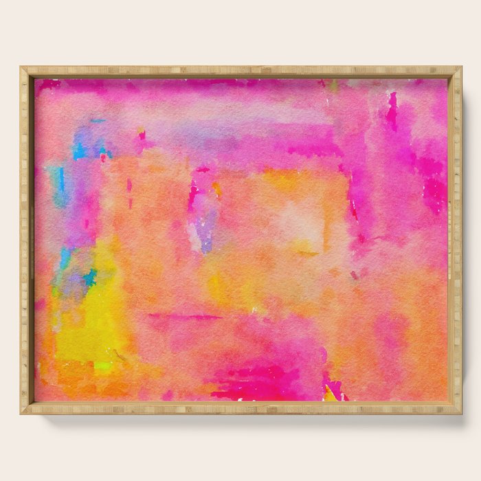 Be A Rainbow In Someone's Cloud | Modern Bohemian Watercolor Painting Optimism Positivity Good Vibes Serving Tray Gallery Image 1