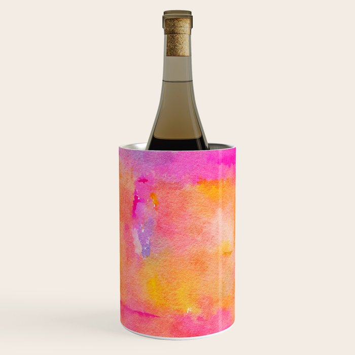 Be A Rainbow In Someone's Cloud | Modern Bohemian Watercolor Painting Optimism Positivity Good Vibes Wine Chiller Gallery Image 1
