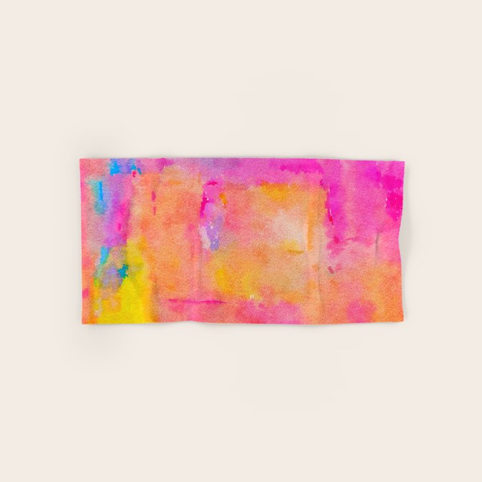 Be A Rainbow In Someone's Cloud | Modern Bohemian Watercolor Painting Optimism Positivity Good Vibes Bath Towel Gallery Image 1