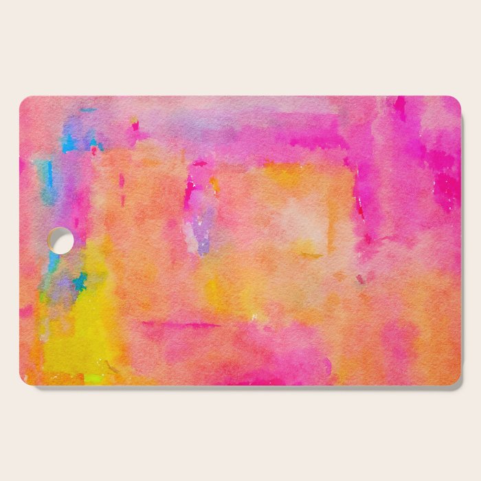 Be A Rainbow In Someone's Cloud | Modern Bohemian Watercolor Painting Optimism Positivity Good Vibes Cutting Board Gallery Image 1