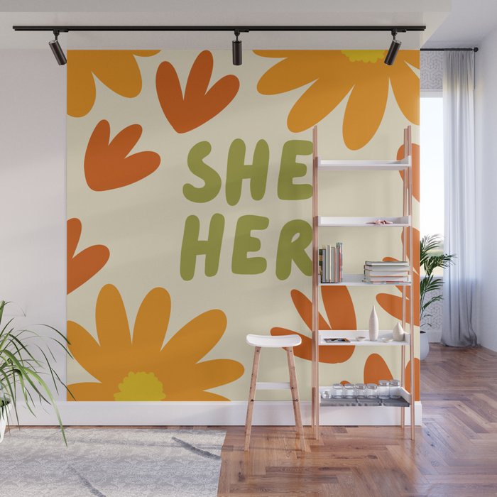 She/Her Pronouns Wall Mural Gallery Image 1