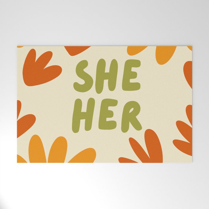 She/Her Pronouns Welcome Mat Gallery Image 1