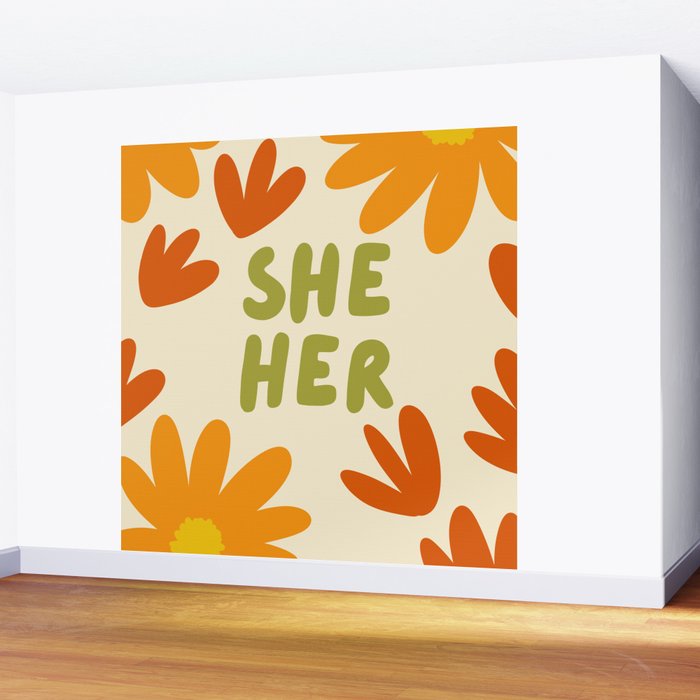 She/Her Pronouns Wall Mural Gallery Image 2