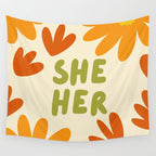 She/Her Pronouns Wall Tapestry Gallery Image 4