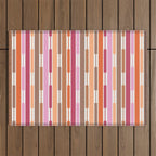 Geo Chain Vertical Stripes Pattern Inspired by PANTONE 17 1230 Color of the Year Mocha Mousse Outdoor Rug Gallery Image 1