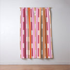 Geo Chain Vertical Stripes Pattern Inspired by PANTONE 17 1230 Color of the Year Mocha Mousse Window Curtain Gallery Image 3