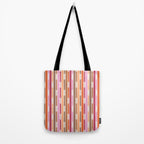 Geo Chain Vertical Stripes Pattern Inspired by PANTONE 17 1230 Color of the Year Mocha Mousse Tote Bag Gallery Image 2