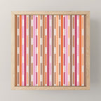 Geo Chain Vertical Stripes Pattern Inspired by PANTONE 17 1230 Color of the Year Mocha Mousse Mini Art Print Gallery Image 1