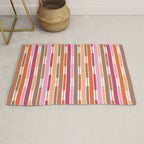 Geo Chain Vertical Stripes Pattern Inspired by PANTONE 17 1230 Color of the Year Mocha Mousse Rug Gallery Image 1