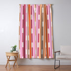 Geo Chain Vertical Stripes Pattern Inspired by PANTONE 17 1230 Color of the Year Mocha Mousse Window Curtain Gallery Image 5