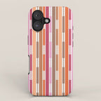 Geo Chain Vertical Stripes Pattern Inspired by PANTONE 17 1230 Color of the Year Mocha Mousse iPhone Case Gallery Image 1