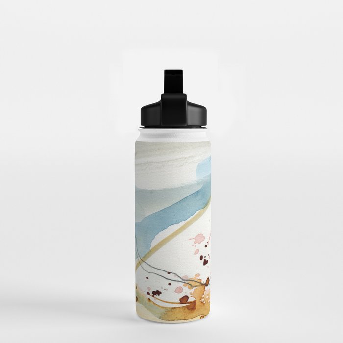 Summer Rain Storm - abstract watercolor painting ultramarine blue grey Water Bottle Gallery Image 2