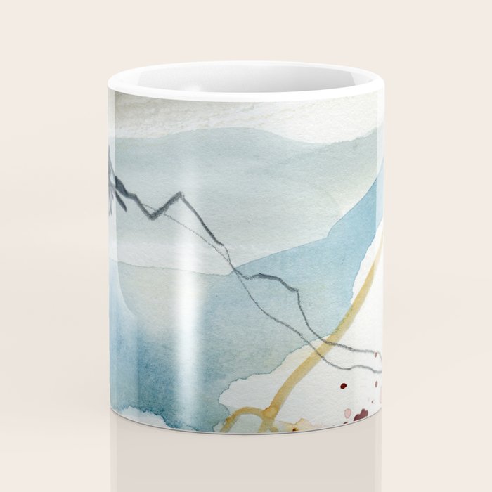 Summer Rain Storm - abstract watercolor painting ultramarine blue grey Coffee Mug Gallery Image 4